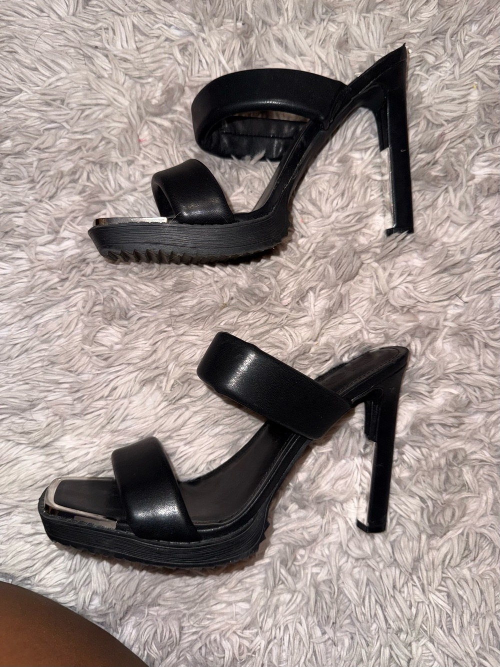 DKNY Black Platform Heeled Sandals | Women’s US 9